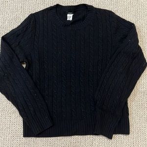 Black cable knit sweater